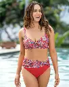 192106C Top de bikini con tela interna en las copas de buen soporte de pecho