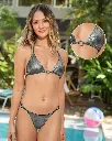 192113M Top de bikini doble cara en tela con brillo