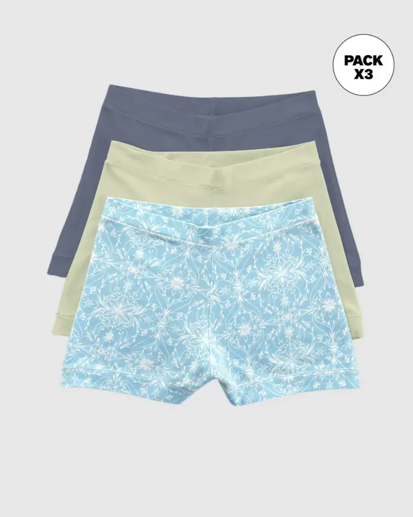 12669X3 Paquete x 3 bóxers con algodón elástico (S, Surtido Azul)