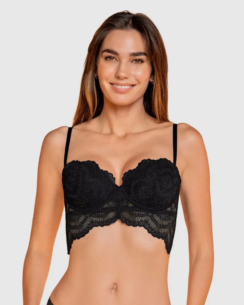 091160 SUJETADOR STRAPPLES (Negro, 85B)