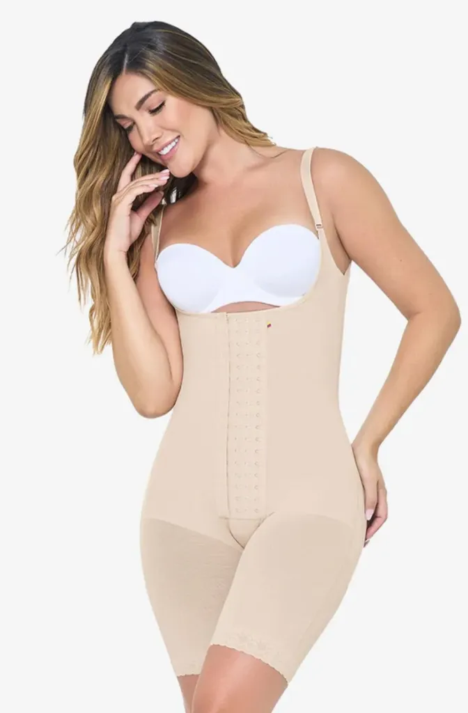 [9182-XS-BEIGE] 9182 Faja Media Pierna en Powernet (XS, Beige)