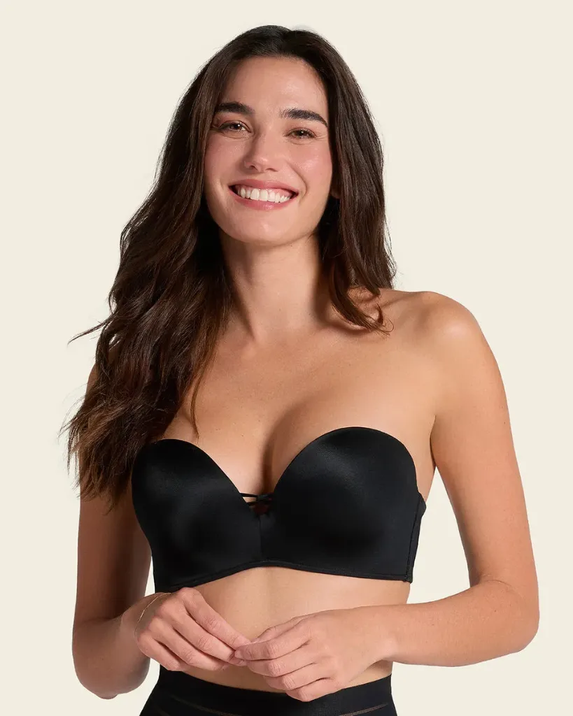 [011968-85B-NEGRO] 011968 Triple Push-up Strapless Bra (85B, Black)