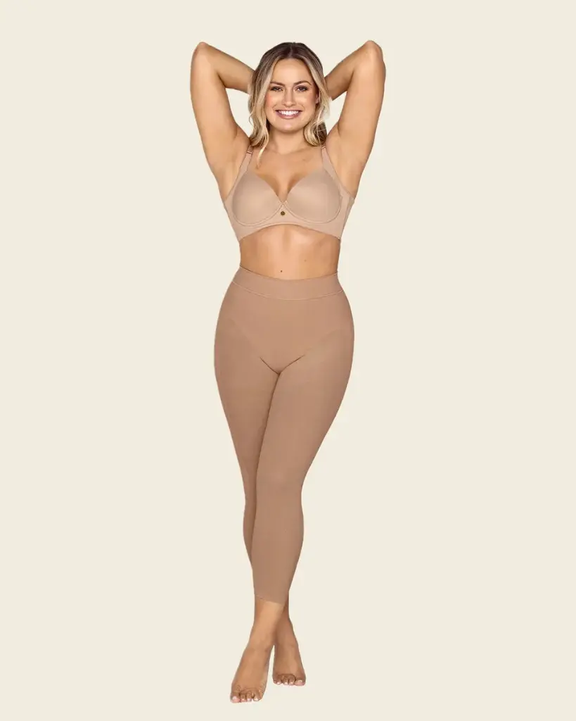 [012979M-MN] 012779M Invisible capri shaping trousers with butt-lifting effect (M, Black)