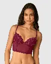 091146 Bustier en encaje con transparencias en la base y espalda