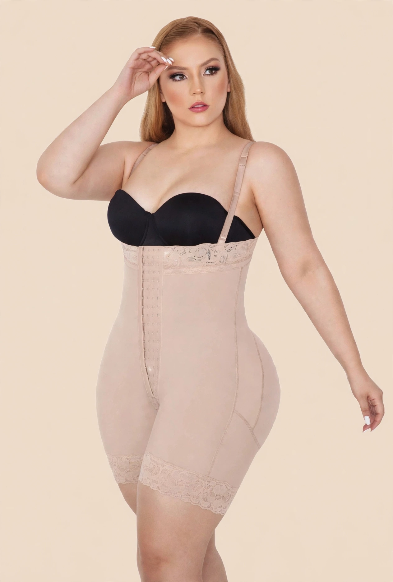 [1023-S-NEGRO] Faja Media Pierna con Control de Abdomen (S, NEGRO)
