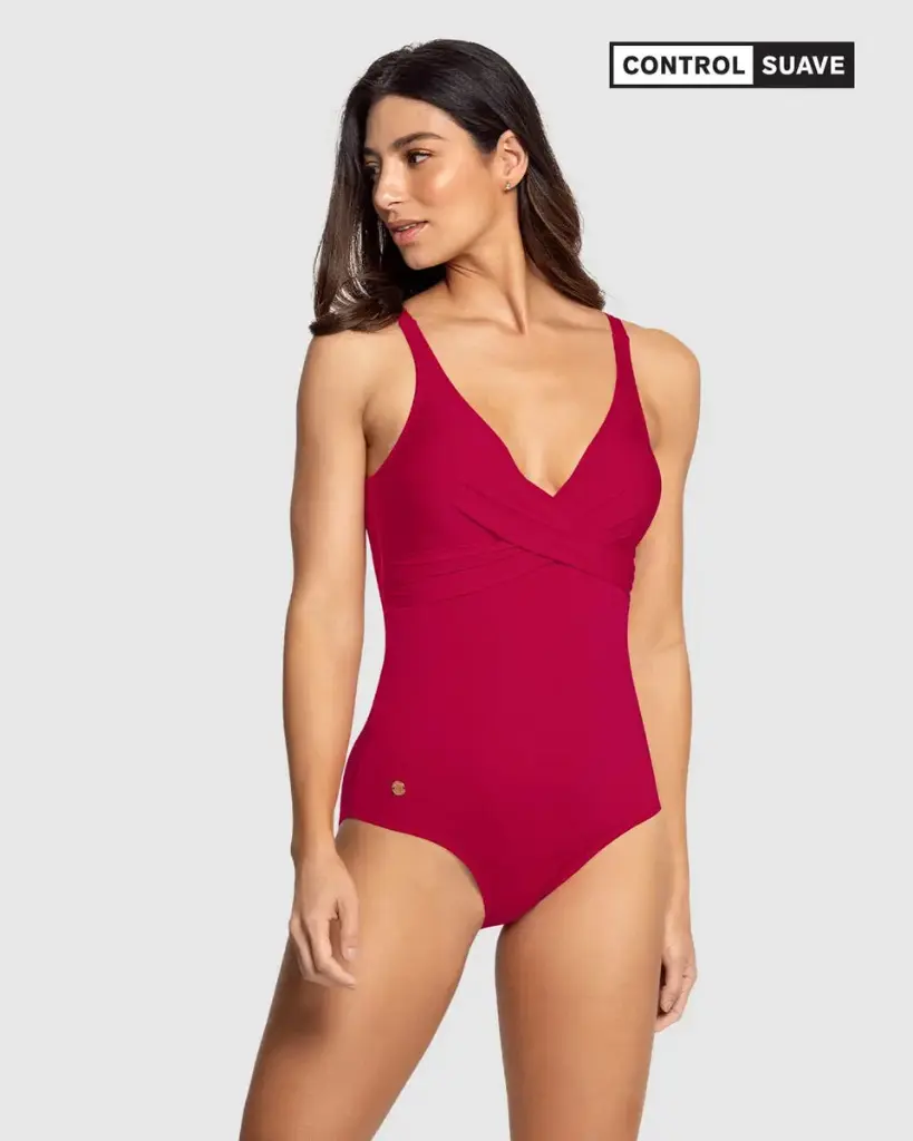 19A071S Bañador entero eco con drapeado en el centro del escote (S)