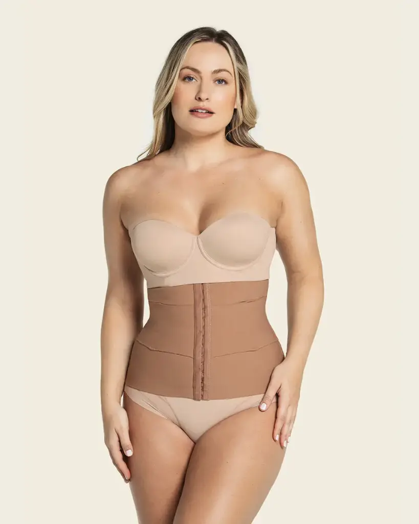 [E15792-XS/SP] E15792 Faja cinturilla de control moderado con bandas anatómicas (XS/S, Piel)